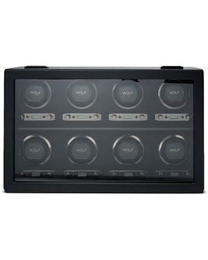 Wolf British Racing 8-Piece Watch Winder - Black