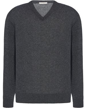 The Row Thamm Cashmere V-Neck Jumper - Grey