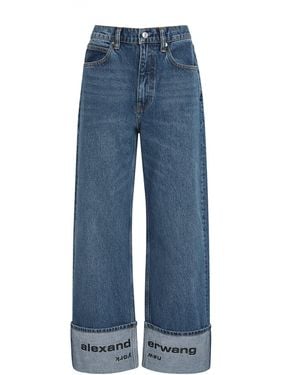 Alexander Wang Logo Embroidered Mid-Rise Jeans - Blue
