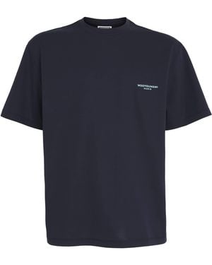 WOOYOUNGMI Cotton Felt Logo T-Shirt - Blue