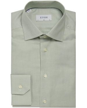 Eton Cotton Twill Shirt - Green