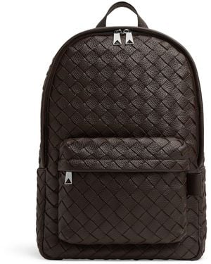 Bottega Veneta Intrecciato Leather Backpack - Black