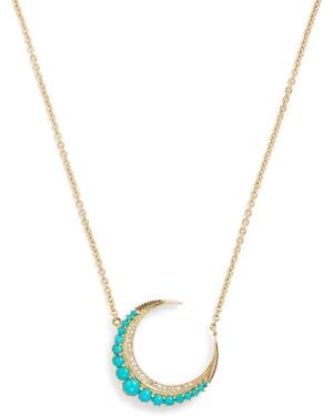 Jacquie Aiche Small, Diamond And Crescent Moon Necklace - Metallic