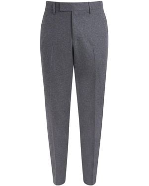 Lardini Wool-Cashmere Straight Trousers - Grey