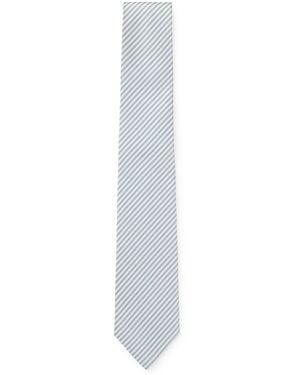 BOSS Silk Striped Tie - White