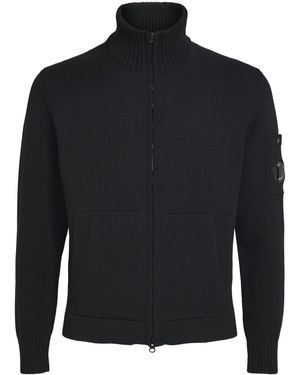 C.P. Company Cotton Zip-Up Cardigan - Black