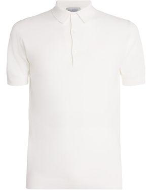 John Smedley Sea Island Cotton Piqué Roth Polo Shirt - White