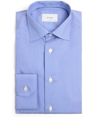 Eton Cotton Stripe Contemporary Fit Shirt - Blue