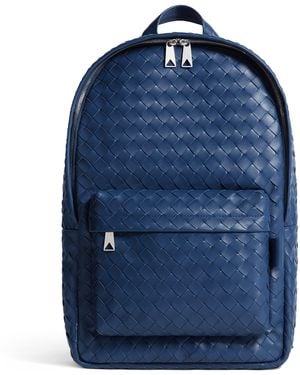 Bottega Veneta Calfskin Intrecciato Backpack - Blue