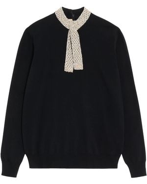 Valentino Virgin Wool Embellished Jumper - Black