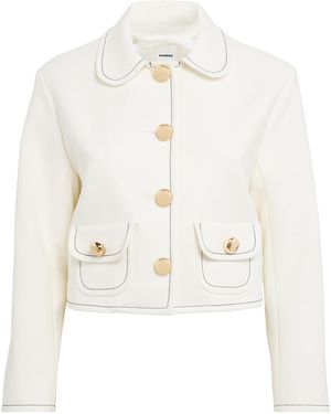 Sandro Peter Pan Collar Jacket - White