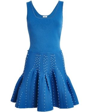 Sandro Embellished Knit Mini Dress - Blue