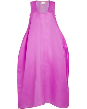 KHAITE Silk Coli Midi Dress - Pink