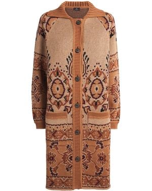 Etro Wool-Blend Longline Cardigan - Brown