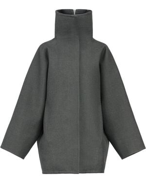 Alaïa Wool Double-Layered Coat - Gray