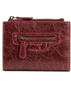 Balenciaga Lambskin Le City Bifold Wallet - Red