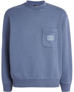 Emporio Armani Cotton Logo-Patch Sweatshirt - Blue