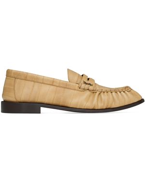 Saint Laurent Leather Le Loafers - Natural
