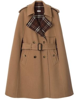 Burberry Wool Trench Cape - Brown