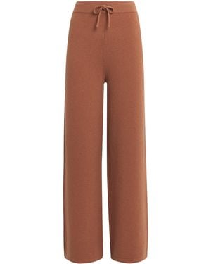 Yves Salomon Merino Wool Straight Trousers - Brown