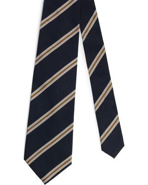 dunhill Silk Grenadine Stripe Tie - Blue