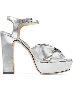 Jimmy Choo Heloise 120 Leather Sandals - White