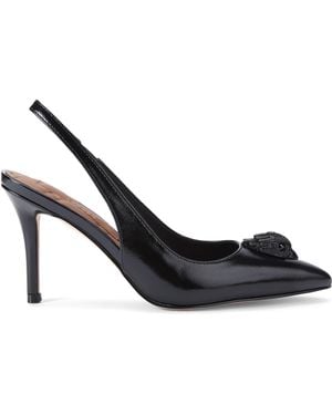 Kurt Geiger Patent Belgravia Slingback Court Shoes - Black