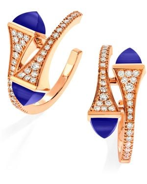 Marli New York Diamond And Agate Cleo Hoop Earrings - Blue