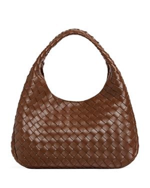 Bottega Veneta Medium Leather Intrecciato Campana Shoulder Bag - Brown