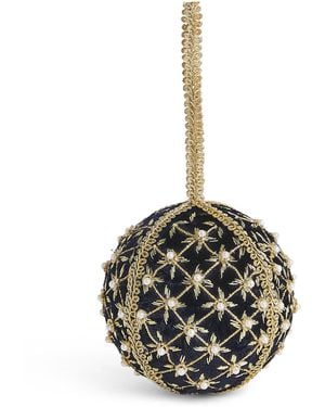 Harrods Velvet Beaded Star Bauble - Metallic