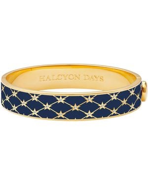 Halcyon Days Plated Enamel Star Bangle - Blue