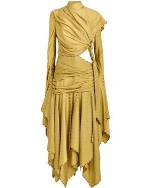 Zimmermann Stretch-Silk Valiant Handkerchief Maxi Dress - Metallic