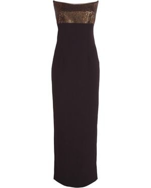 Roland Mouret Diamante-Embellished Off-The-Shoulder Gown - Purple