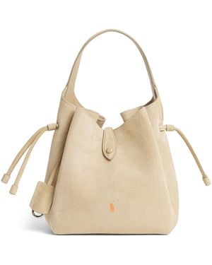Polo Ralph Lauren Small Suede Polo Play Cross-Body Bag - Natural