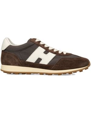 Hogan Suede-Mesh Athletic Sneakers - Brown