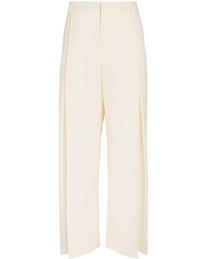 CASABLANCA Wool Pleated Wide-Leg Trousers - White
