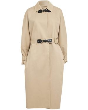 Maje Cotton Longline Trench Coat - Natural