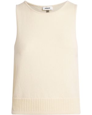 Sandro Wool-Cashmere Jumper Vest - Natural