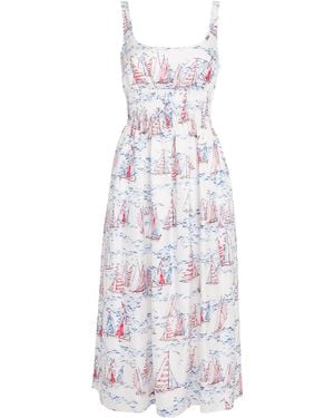 Emilia Wickstead Silk Printed Giovanna Midi Dress - White