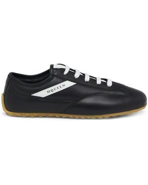 McQueen Leather Boxe Trainers - Black
