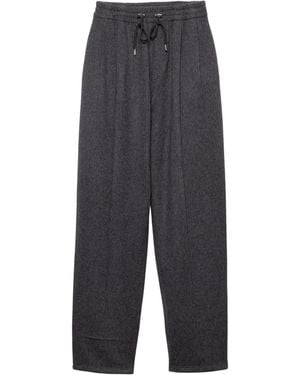 Prada Wool-Cashmere Jersey Joggers - Grey