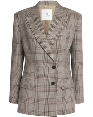 Anine Bing Wool Aretha Blazer - Gray