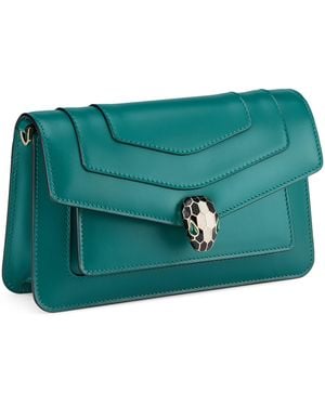 BVLGARI Leather Serpenti Forever East-West Shoulder Bag - Green