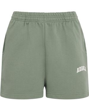 ADANOLA Organic Cotton Varsity Sweatshorts - Green