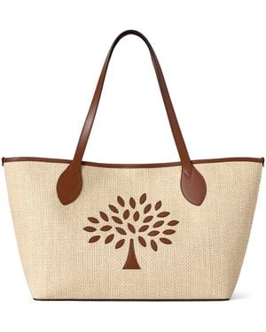 Mulberry Small Raffia-Leather Tree Tote Bag - Natural