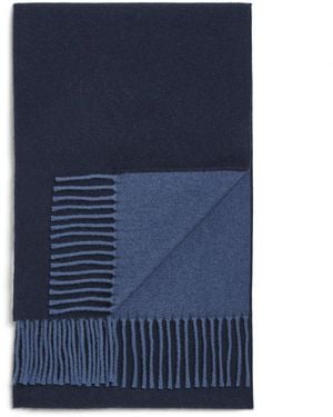 Paul Smith Wool Stripe Scarf - Blue