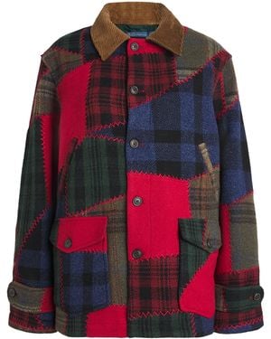 Polo Ralph Lauren Wool-Blend Patchwork Chore Jacket - Red