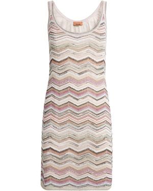 Missoni Chevron Sleeveless Mini Dress - Natural
