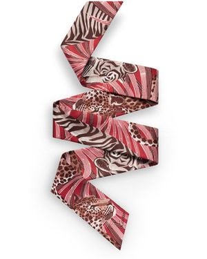 Cartier Silk Panthère And Tigre Scarf - Red