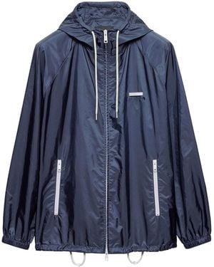 Prada Re-Nylon Hooded Oversized Jacket - Blue